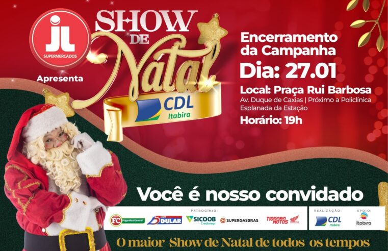 Sorteio no encerramento na campanha “Show de Natal”, será neste sábado (27)