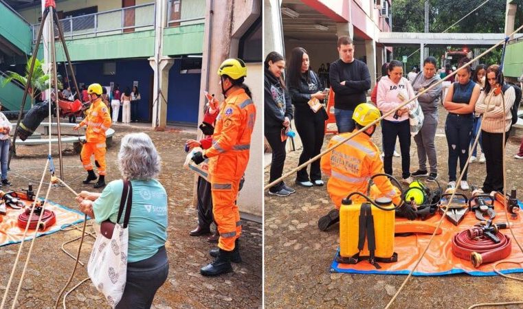 Bombeiros fazem treinamento de segurança na Funcesi