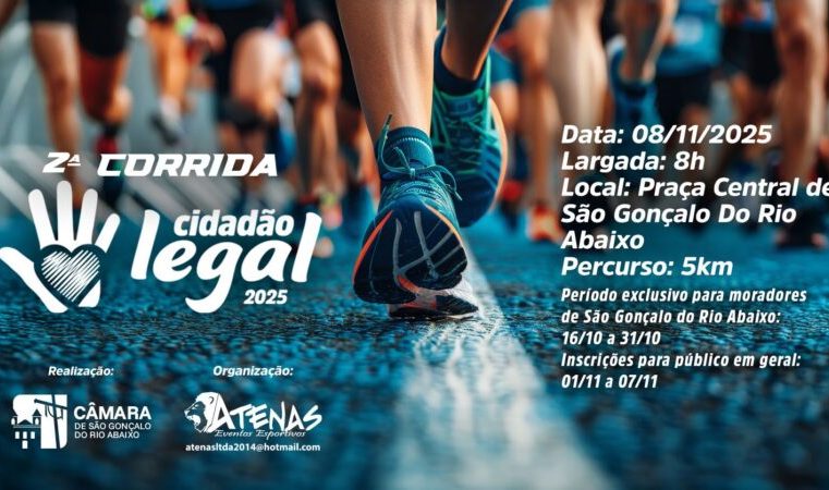 Câmara de São Gonçalo promove a 2ª edição da corrida “Cidadão Legal”