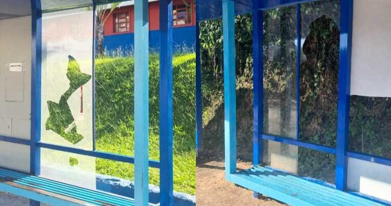 Vândalos atacam abrigos de transporte coletivo. Prejuízo alcança R$ 60 mil