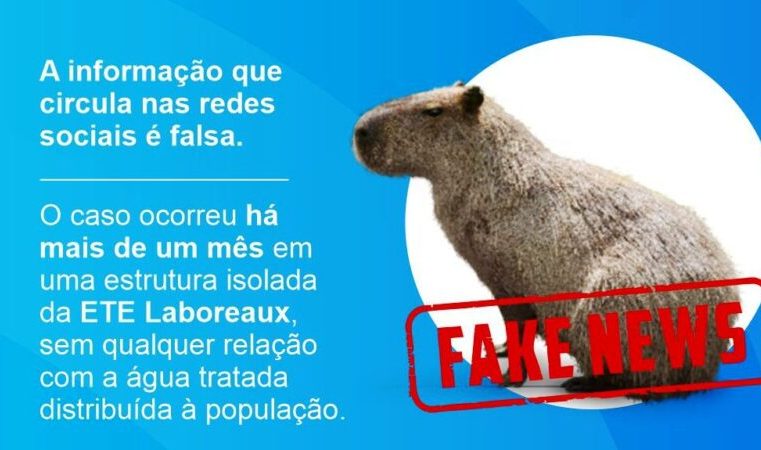 Saae desmente boato sobre capivara na água distribuída em Itabira