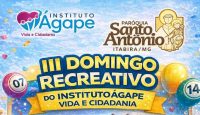 Dia 19 de abril será realizado o 3º Domingo Recreativo no adro da Igreja Matriz Santo Antônio