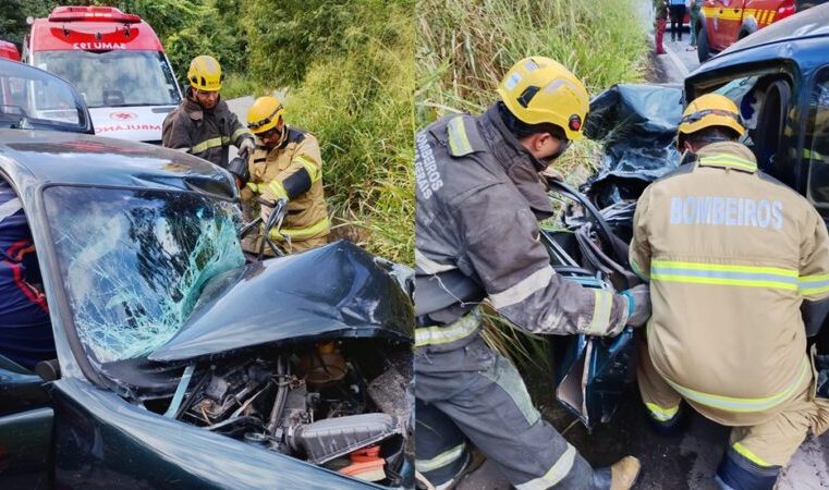 Corpo de Bombeiros de Itabira resgata vítima de acidente presa nas ferragens