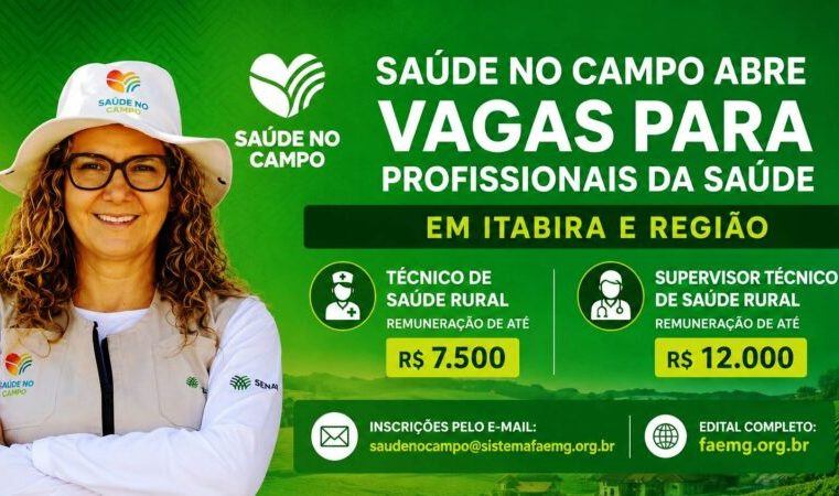 Programa “Saúde no Campo” abre credenciamento para profissionais em Itabira e região