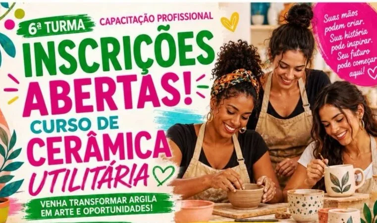 Instituto ITI abre inscrições para 6ª turma do curso de Cerâmica Utilitária