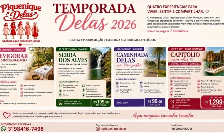 “Piquenique Delas”: quando mulheres decidem caminhar juntas, o destino é apenas o recomeço
