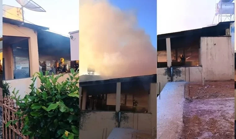 Itabira: Corpo de Bombeiros combate fogo em área externa de residência