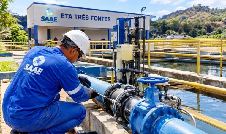 ETA Três Fontes passa por correção de vazamento no sistema de desinfecção