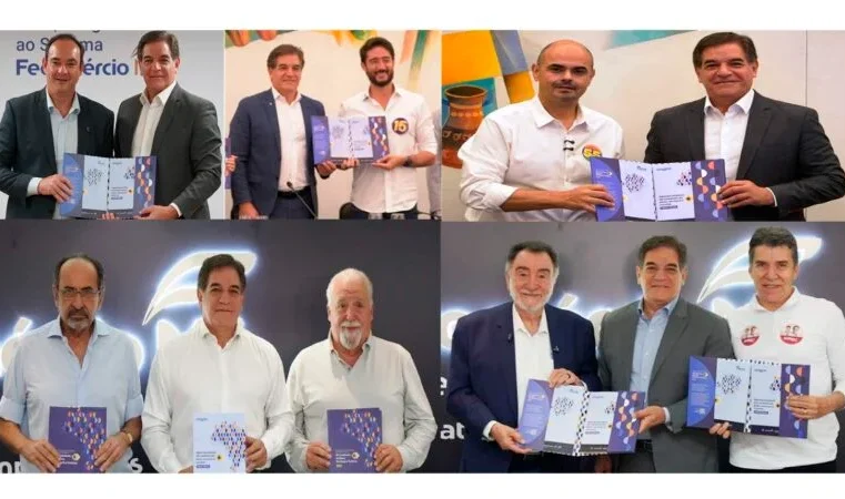 Candidatos a Governador recebem Agenda Estadual de 54 sindicatos do Fecomércio MG