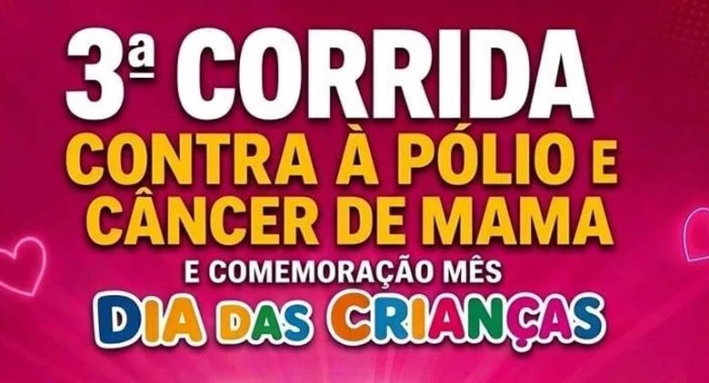 Dia 24 de outubro acontece a 3ª Corrida Contra a Pólio e o Câncer de Mama. Participe
