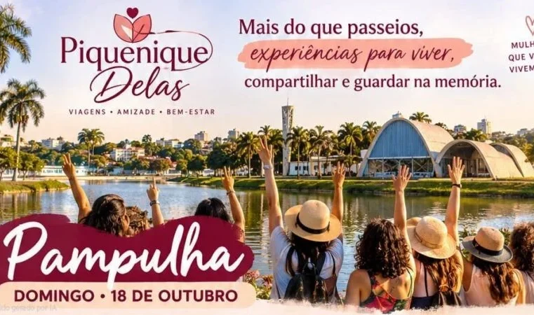 “Piquenique Delas” leva 50 mulheres para a orla da Lagoa da Pampulha
